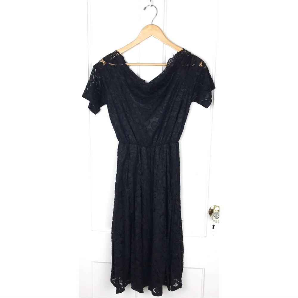 size XXL : short sleeve goth black floral lace summer fall whimsigoth dress
